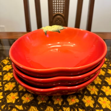 Set of 3 Vintage Pottery Barn Tomato Serving Bowls 