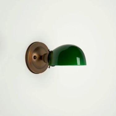 Clearance/ 2nds glass, Mini Wall Sconce Lighting with Green glass shade 