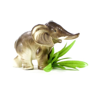 VINTAGE: Elephant Figurine - Porcelain Ceramic Elephant - SKU 24-C1-00011503 