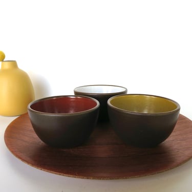 Set of 3 Heath Ceramics Small Snack Bowls, Vintage Edith Heath Mini Coupe Line Bowls 
