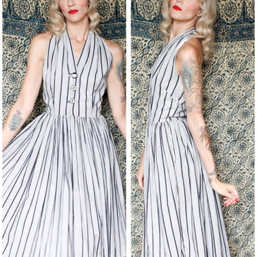 1950s Dress // Summer Love Halter Dress // vintage 50s dress 
