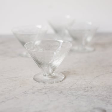 Etched Dessert Coupe Set of 4