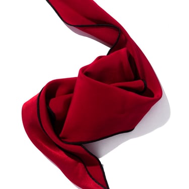 HERMES Red Silk Twilly Scarf