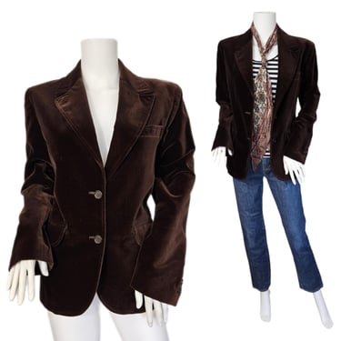 Roos Atkins Dark Brown Cotton Velvet Suit Coat I Blazer I Jacket I Sz Lrg I B: 40" 