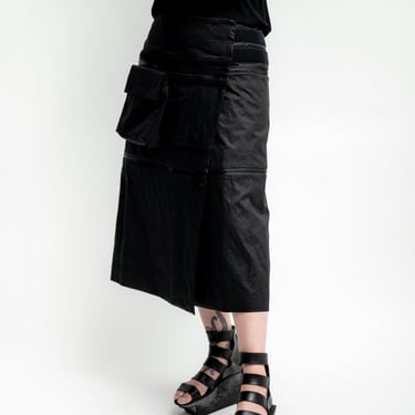 Removable Pockets and Zip Off Details Transformable Wrap Skirt