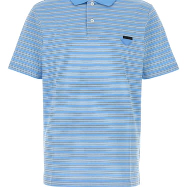 Prada Men Embroidered Piquet Polo Shirt
