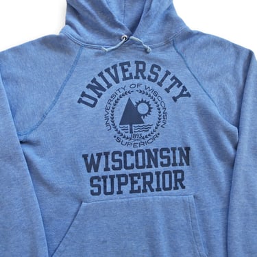 70s hoodie / college sweatshirt / 1970s University Wisconsin Superior raglan gusset hoodie sweatshirt Small 