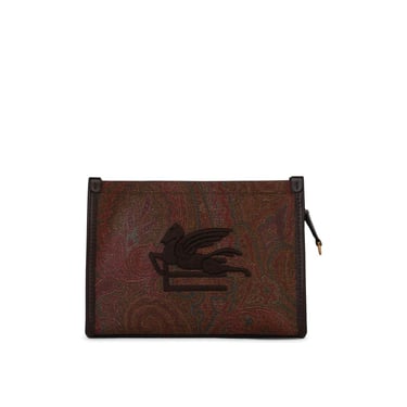Etro 'Arnica' Brown Leather Clutch Bag Woman