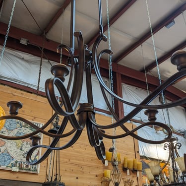 Contemporary 6 Arm Chandelier AS IS