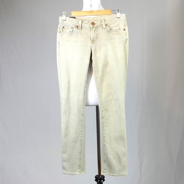 Vintage Lucky Brand Jeans - Size 8 / 29 Super Low Rise Waist - Grayish-Beige - Lola Straight Leg Dungarees - Cotton w/ stretch - 30