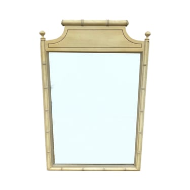 Henry Link Mirror 41x27 FREE SHIPPING Vintage Creamy White Faux Bamboo Coastal Hollywood Regency 