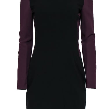 Diane von Furstenberg - Maroon & Brown Long Sleeve Shift Dress Sz 8
