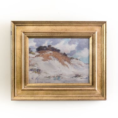 Antique Signed Framed Oil Painting Snowy Hill Listed Artist Antique British Born American Painter Artist J. Edward Walker - 1880-1940 
