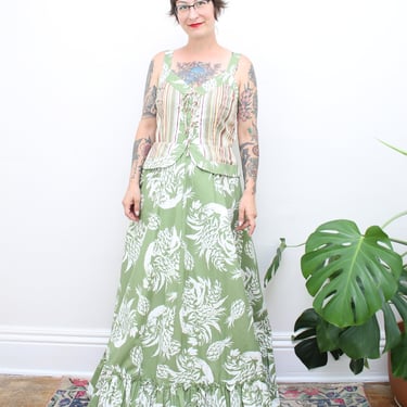 1970's Jonathan Logan Pineapple Maxi Dress / Women's Size Large by Ru