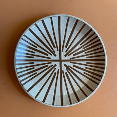 Platter -  White and Brown Pattern 