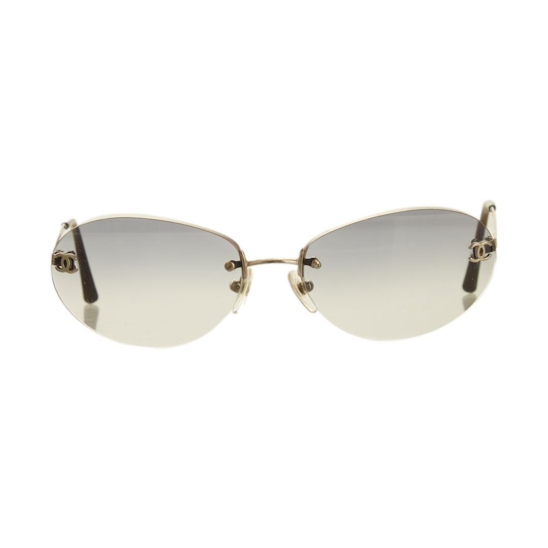 Chanel Blue Oval Rimless Logo Sunglasses, Treasures of NYC