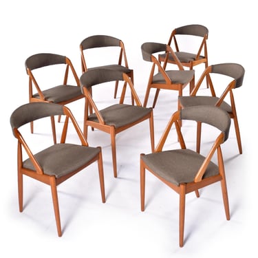 8 Kai Kristiansen Mid-Century Modern Model 31 Danish Teak Dining Chairs 