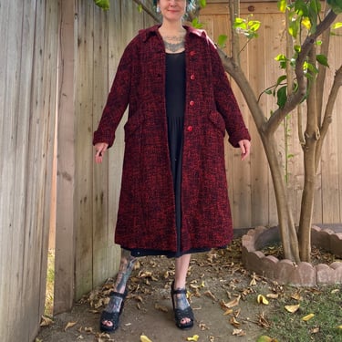 Vintage 1960’s Red and Black Swing Coat 