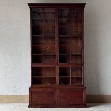 Tall 18th C. English Mahogany Bookcase Vitrine