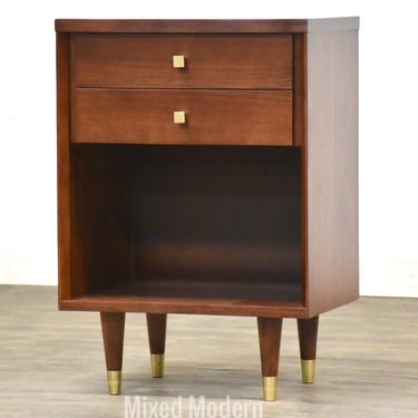 Refinished John Stuart Walnut Nightstand 