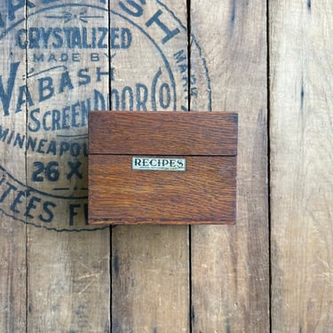 Vintage Imperial Oak Finger Jointed Recipe Box | North Grove Antiques ...