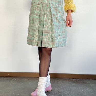 Cacharel Mint Plaid Skirt (M)