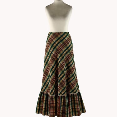 Pia & Paula 1970s Prairie Style Maxi Skirt - Finnish Vintage - Size S 