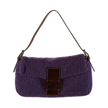 Fendi Purple Knit Baguette