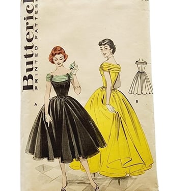 Vintage 50s Sewing Pattern: Formal Dress Butterick 7206 