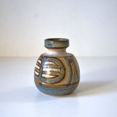 Vintage Scandinavian Modern Stoneware Studio Pottery Vase by Soholm, Denmark 