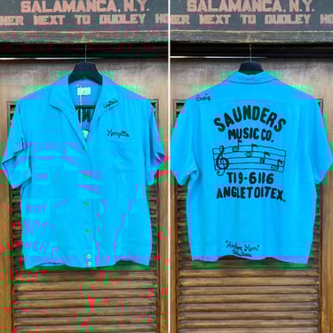 1950s bowling shirt, lancer california, vintage mens shirt