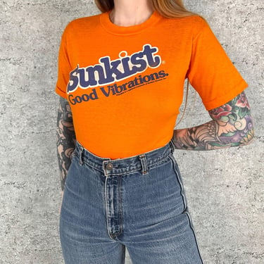 70's Sunkist Good Vibrations Soft Thin Vintage Tee Shirt T-Shirt 