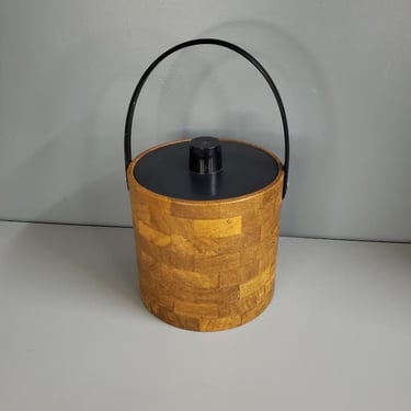 Faux Wood / Cork Vinyl Ice Bucket 