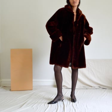 Vintage mouton hot sale fur coat