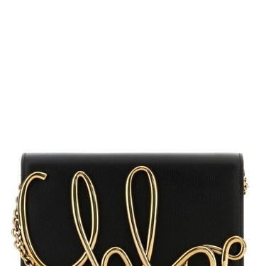 Chloe Women Black Leather Chloe Iconic Clutch