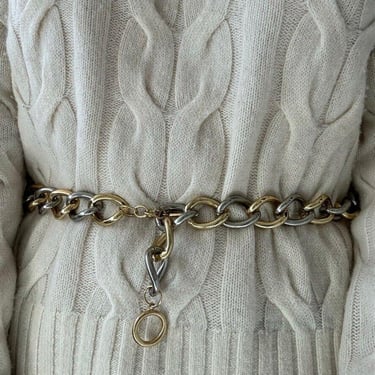 Vintage Y2K Womens Mixed Metal Chain Retro Adjustable Waist Belt Sz M 