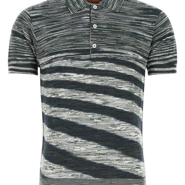 Missoni Men Embroidered Viscose Blend Polo Shirt