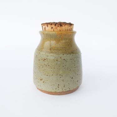 Ceramic Jar with Aged Cork Lid 