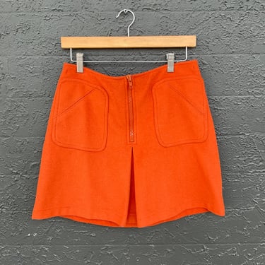 1960s Rust Wool Mini Skirt