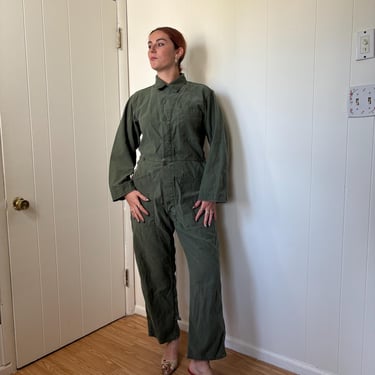 Vintage Military Green Jumpsuit size Medium 