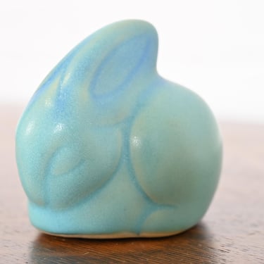 Van Briggle Arts & Crafts Rabbit Form Turquoise Glazed Ceramic Art Pottery Figurine