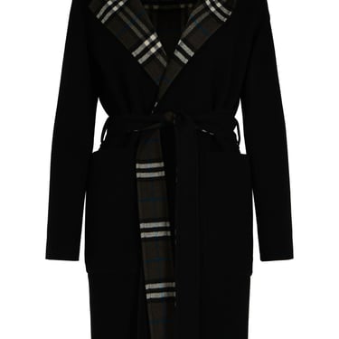 Burberry Black Wool Coat Woman