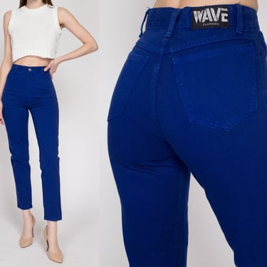 XS 90s Royal Blue High Waisted Jeans 24