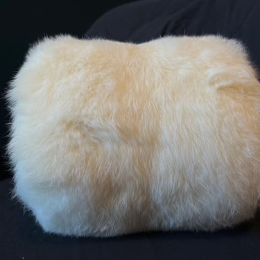 winter princess white fur muff 1960s rabbit barrel hand warmer 