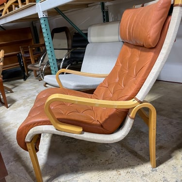 Scandinavian Modern Lounge Chair and Stool from Nielaus & Jeki Møbler 