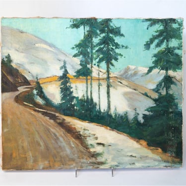 Signed Landscape Painting on Canvas
