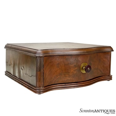 Vintage Traditional Mahogany Serpentine Front Single Drawer Dresser Storage Box