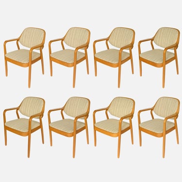 Set 8 Don Pettit Oak Dining Chairs