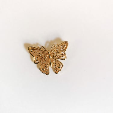 Vintage Gold Tone Butterfly Pin Brooch Cut-out Lace Butterfly Lapel Pin Gold-tone Butterfly Brooch Insect 1990's Retro Pinback 