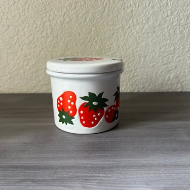 Vintage Ceramic Strawberry Jam Jar by Waechtersbach of West Germany 